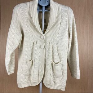 Charter Club Cream Knit Cardigan Sweater L NWT